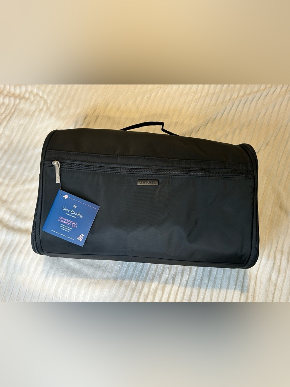 Vera Bradley Black Convertible Garment Bag with Tag